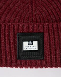 Weekend Offender Marseille Knitted Beanie Oxblood 5 Weekend Offender Marseille Knitted Beanie Oxblood -Weekend Offender ACAW22 03 MARSEILLE OXBLOOD 8133