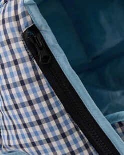 Weekend Offender Zabit Peaked Trapper Hat Blue House Check -Weekend Offender ACAW23 07 ZABIT BLUE HOUSE CHECK 0707