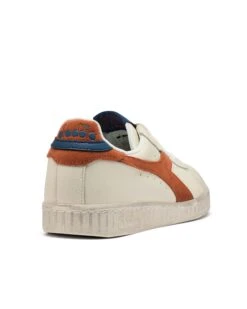 Weekend Offender Diadora Game L Low Waxed Suede Pop Trainers White/Rust -Weekend Offender DIADORA GAME L WAXED POP 5333