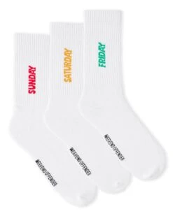 Weekend Offender Friday/Saturday/Sunday Sports Socks White