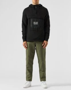 Weekend Offender Tanzmann Mesh Pocket Hoodie Black -Weekend Offender HDAW2308 TANZMANN BLACK 1939 MODEL