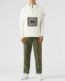 Weekend Offender Tanzmann Mesh Pocket Hoodie Winter White -Weekend Offender HDAW2308 TANZMANN WINTER WHITE 1935 MODEL