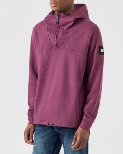 Weekend Offender Hamilton Hoodie Deep Plum -Weekend Offender HDAW2309 HAMILTON DEEP PLUM 0144 MODEL