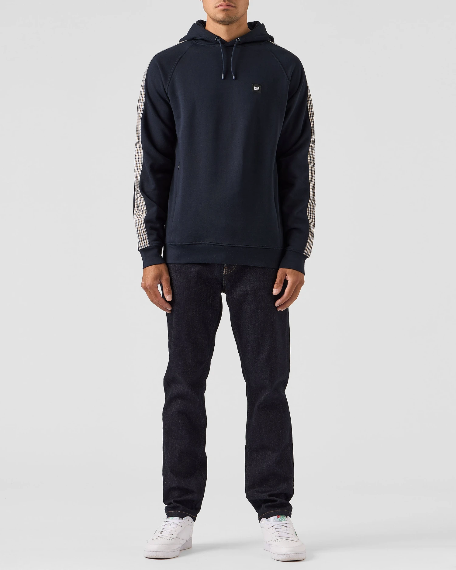 Weekend Offender Lo Sung Hoodie Navy/House Check 2 Weekend Offender Lo Sung Hoodie Navy/House Check - Image 2