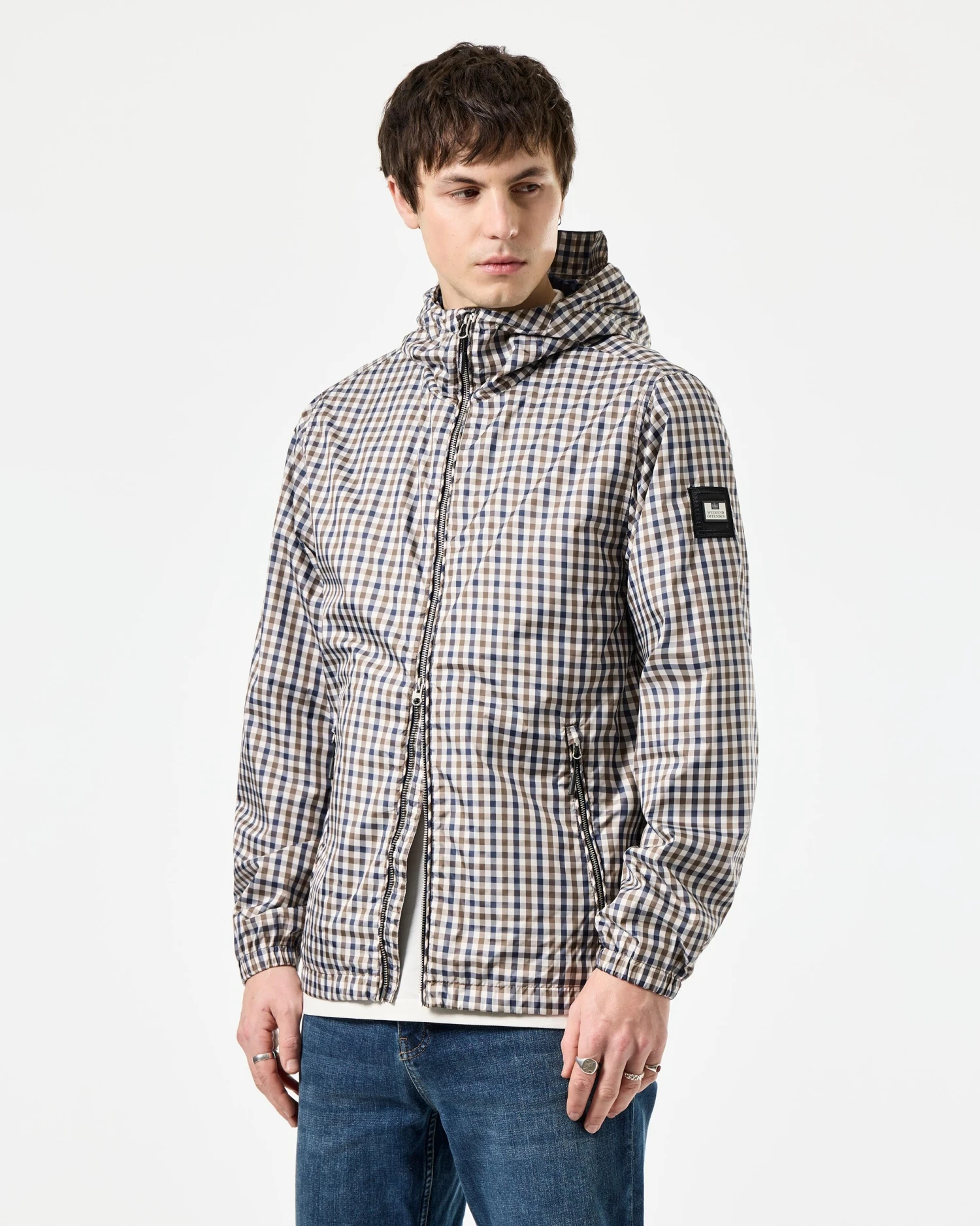 Weekend Offender Campania Windbreaker Jacket Check 3 Weekend Offender Campania Windbreaker Jacket Check - Image 3