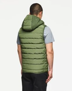Weekend Offender Toronto Hooded Gilet Bay Leaf Green -Weekend Offender JK3A03 TORONTO BAYLEAF 11463