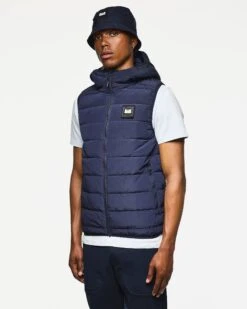 Weekend Offender Toronto Hooded Gilet Navy -Weekend Offender JK3A03 TORONTO NAVY 11939 MODEL