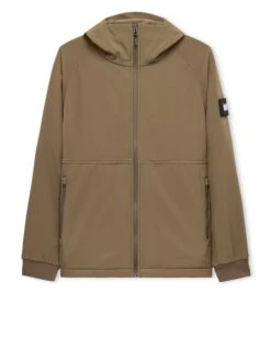 Weekend Offender Stipe Softshell Jacket Tobacco Brown