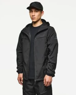 Weekend Offender Guadalajara Windbreaker Jacket Black -Weekend Offender JK3A35 GUADALAJARA BLACK 4654 MODEL