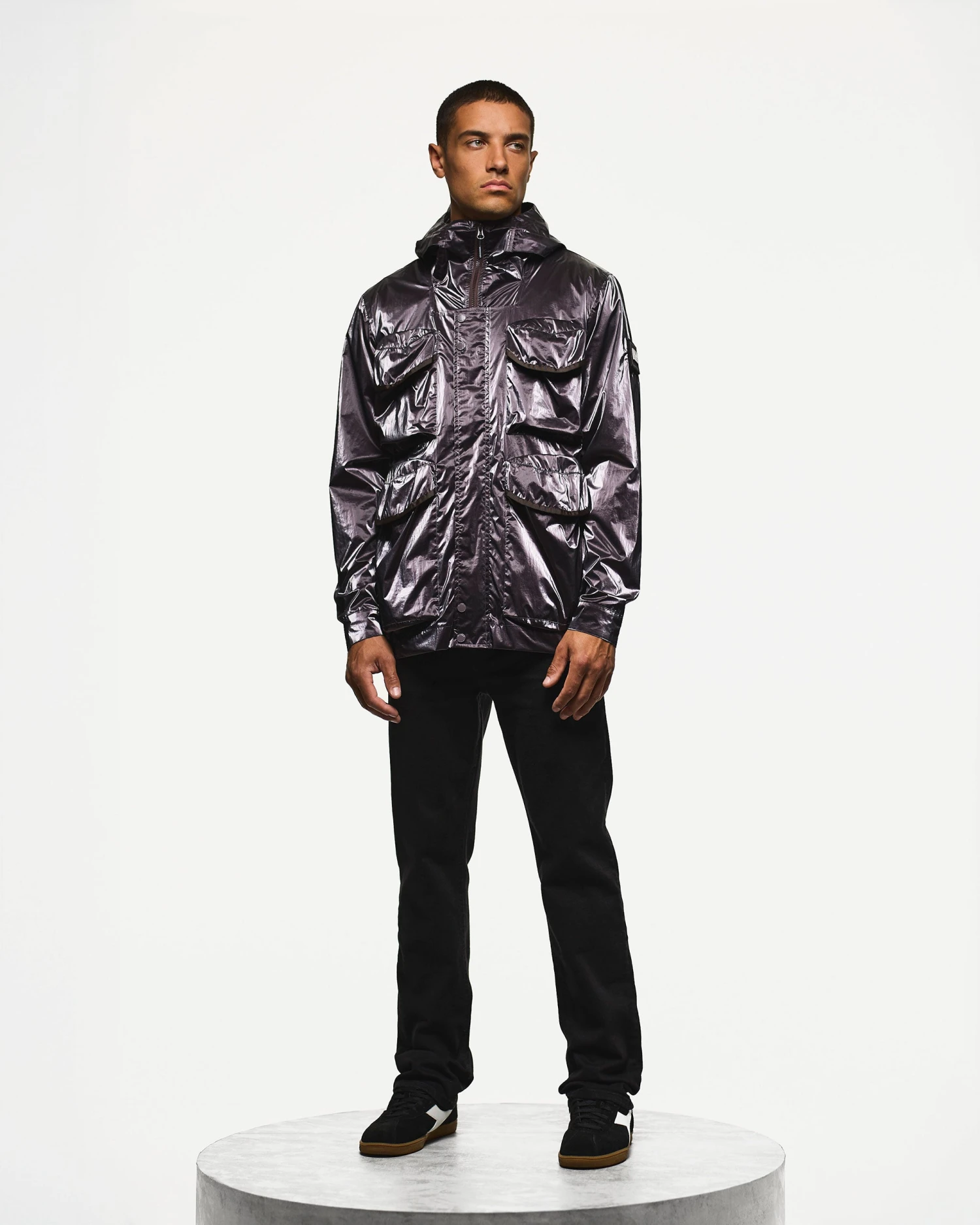 Weekend Offender Cotoca Fleece Lined Jacket Aubergine 2 Weekend Offender Cotoca Fleece Lined Jacket Aubergine - Image 2