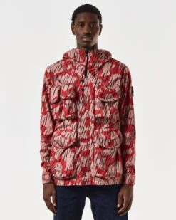 Weekend Offender Cotoca Field Jacket Blaze Red Rain Camo -Weekend Offender JKSS2407 COTOCA CAMO BLAZE RAIN 6933