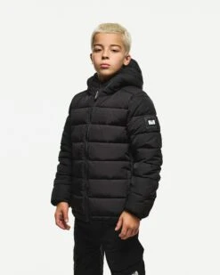 Weekend Offender Kids La Guardia Puffer Jacket Black -Weekend Offender KIDSJK3A02 LA GUARDIA BLACK 5582 MODEL