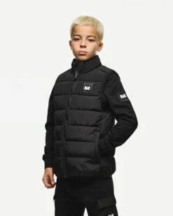 Weekend Offender Kids Gacha Puffer Gilet Black -Weekend Offender KIDSJK3A03 GACHA BLACK 5548 MODEL