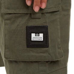Weekend Offender Kids Mascia Cargo Shorts Dark Green -Weekend Offender KIDS STSS22 02 MASCIA DARK GREEN DETAIL 1