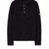 Weekend Offender Castillos Knitted Quarter Neck Sweatshirt Black