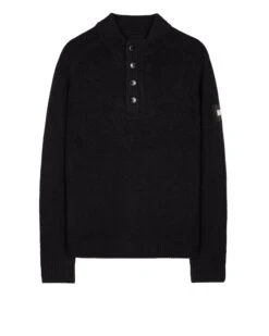 Weekend Offender Castillos Knitted Quarter Neck Sweatshirt Black