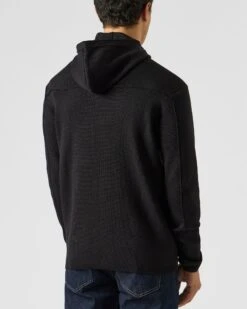 Weekend Offender Enzo Knitted Zip Hooded Sweater Black -Weekend Offender KWAW2303 ENZO BLACK 1987 MODEL