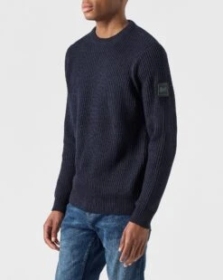 Weekend Offender Couto Knitted Sweater Navy -Weekend Offender KWAW2307 COUTO NAVY 0042 MODEL