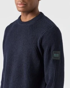 Weekend Offender Couto Knitted Sweater Navy -Weekend Offender KWAW2307 COUTO NAVY 0043 MODEL