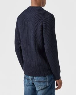 Weekend Offender Couto Knitted Sweater Navy -Weekend Offender KWAW2307 COUTO NAVY 0044 MODEL
