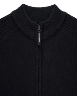 Weekend Offender Dexter Knitted Zip Sweater Black -Weekend Offender KWAW2309 DEXTER BLACK 5720