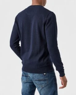 Weekend Offender Solace Knitted Sweater Navy -Weekend Offender KWAW2310 SOLACE NAVY 0050 MODEL