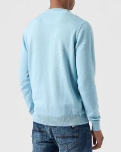 Weekend Offender Solace Knitted Sweater Winter Sky Blue -Weekend Offender KWAW2310 SOLACE WINTER SKY 0078 MODEL
