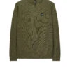 Weekend Offender Pierre Knitted Quarter Zip Sweater Dark Green