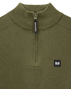 Weekend Offender Pierre Knitted Quarter Zip Sweater Dark Green -Weekend Offender KWAW2311 PIERRE DARK GREEN 5741