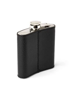 Weekend Offender Leather Hip Flask With Gift Box Black -Weekend Offender Leather Goods HIP FLASK0123
