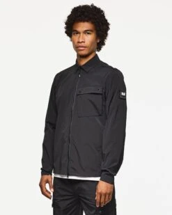 Weekend Offender Southbank Over-Shirt Black -Weekend Offender OS3A03 SOUTHBANK BLACK 3941 MODEL