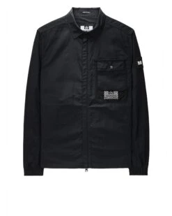 Weekend Offender Latmun Mesh Pocket Over-Shirt Black