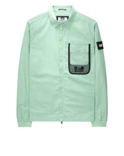 Weekend Offender Latmun Mesh Pocket Over-Shirt Mint Tea Green