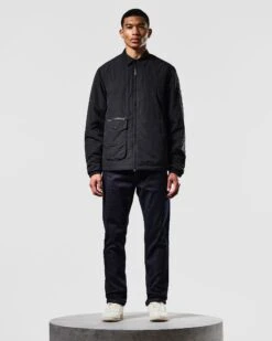 Weekend Offender Vinnie Thermo Over-Shirt Black -Weekend Offender OSAW2315 VINNIE THERMO BLACK 1609 MODEL