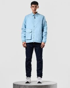 Weekend Offender Vinnie Thermo Over-Shirt Winter Sky Blue -Weekend Offender OSAW2315 VINNIE THERMO WINTER SKY 1034 MODEL