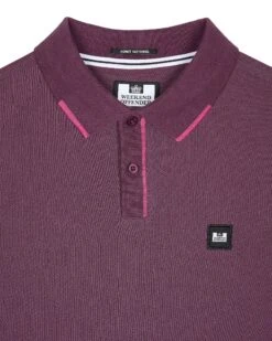 Weekend Offender Rivas Polo Shirt Deep Plum -Weekend Offender POAW23 12 RIVAS DEEP PLUM 2281
