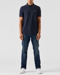 Weekend Offender Colombi Polo Shirt Navy -Weekend Offender POAW2311 COLOMBI NAVY 0531 MODEL
