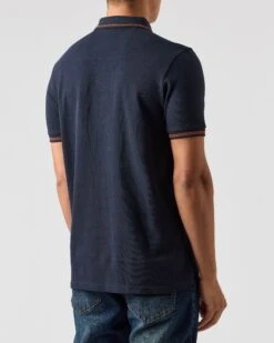 Weekend Offender Colombi Polo Shirt Navy -Weekend Offender POAW2311 COLOMBI NAVY 0533 MODEL