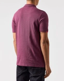 Weekend Offender Rivas Polo Shirt Deep Plum -Weekend Offender POAW2312 RIVAS DEEP PLUM 0569 MODEL