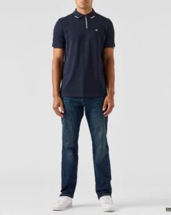 Weekend Offender Rivas Polo Shirt Navy 9 Weekend Offender Rivas Polo Shirt Navy -Weekend Offender POAW2312 RIVAS NAVY 0527 MODEL