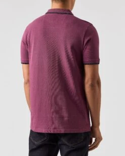 Weekend Offender Shore Polo Shirt Deep Plum -Weekend Offender POAW2313 SHORE DEEP PLUM 0564 MODEL