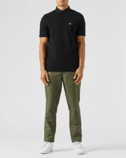 Weekend Offender Schooling Polo Shirt Black -Weekend Offender POAW2316 SCHOOLING BLACK 1942 MODEL