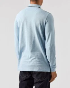 Weekend Offender Carola Long Sleeve Polo Shirt Winter Sky/Blue House Check -Weekend Offender POAW2318 CAROLA WINTER SKY BLUE CHECK 0096