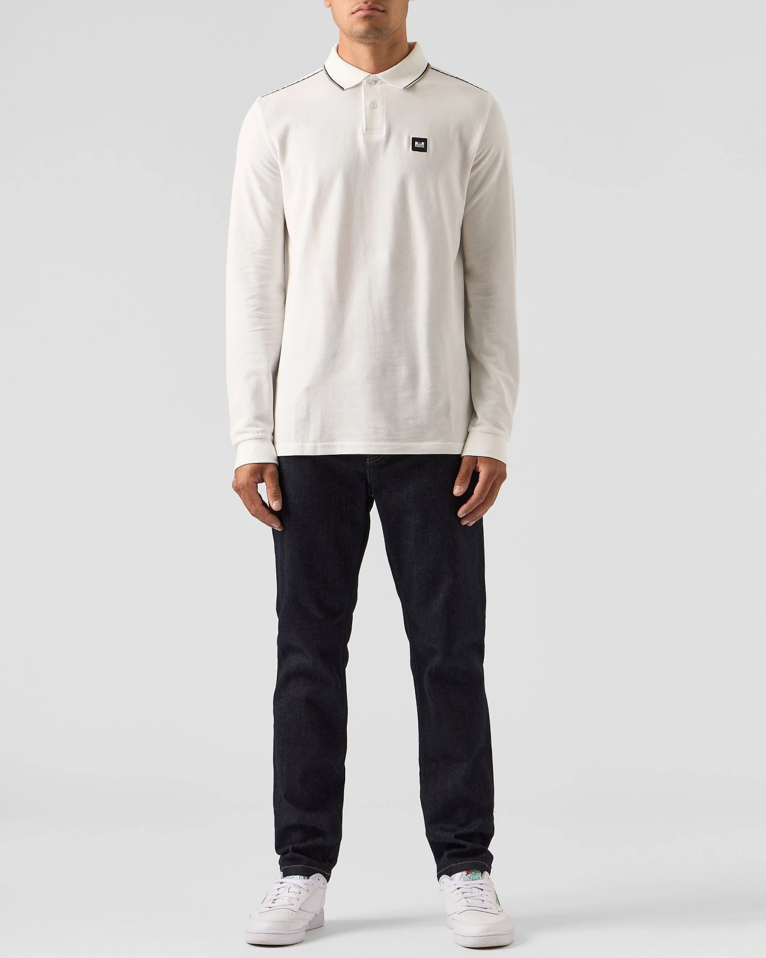 Weekend Offender Carola Long Sleeve Polo Shirt Winter White/House Check 3 Weekend Offender Carola Long Sleeve Polo Shirt Winter White/House Check - Image 3