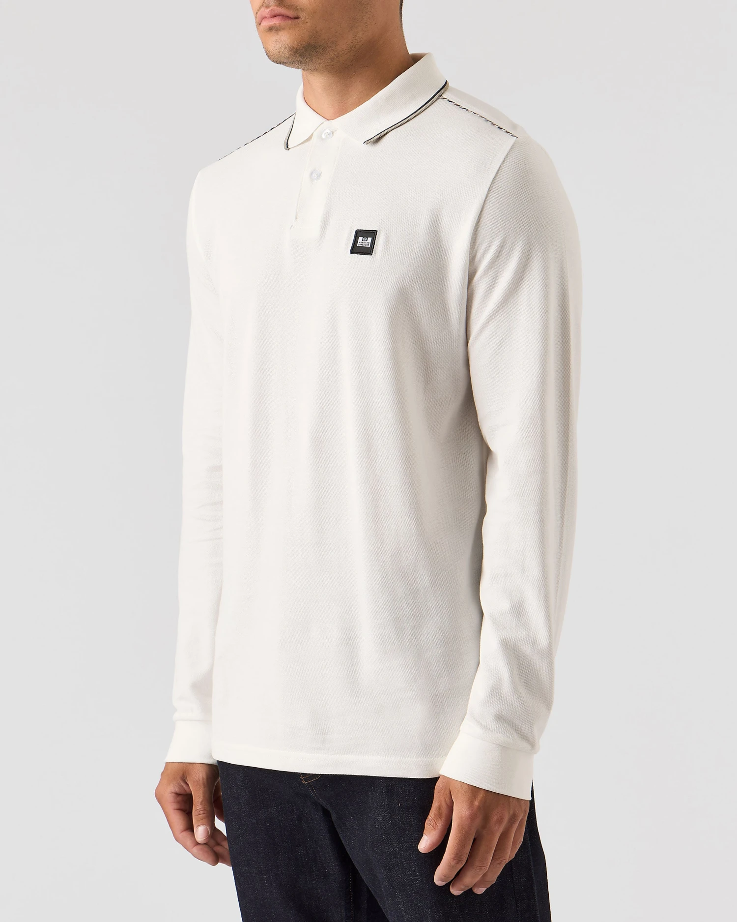 Weekend Offender Carola Long Sleeve Polo Shirt Winter White/House Check 2 Weekend Offender Carola Long Sleeve Polo Shirt Winter White/House Check - Image 2