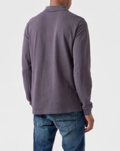 Weekend Offender Dice Long Sleeve Polo Shirt Greystone -Weekend Offender POAW2320 DICE GREYSTONE 0201 MODEL