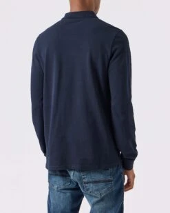 Weekend Offender Boman Long Sleeve Polo Shirt Navy -Weekend Offender POAW2323 BOMAN NAVY 0210 MODEL