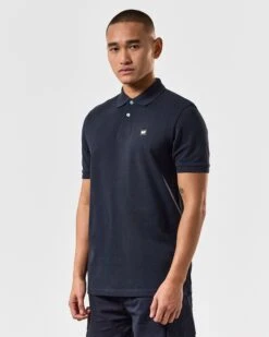 Weekend Offender Caneiros Polo Shirt Navy -Weekend Offender POSS2401 CANEIROS NAVY 3858 MODEL