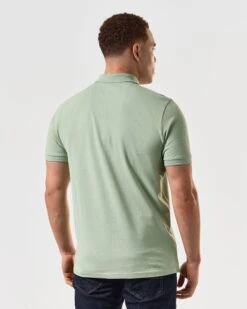 Weekend Offender Caneiros Polo Shirt Pale Moss Green -Weekend Offender POSS2401 CANEIROS PALE MOSS 5007 MODEL