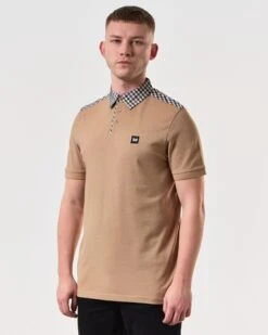 Weekend Offender Costa Polo Shirt Cognac Brown -Weekend Offender POSS2405 COSTA COGNAC 6340 MODEL